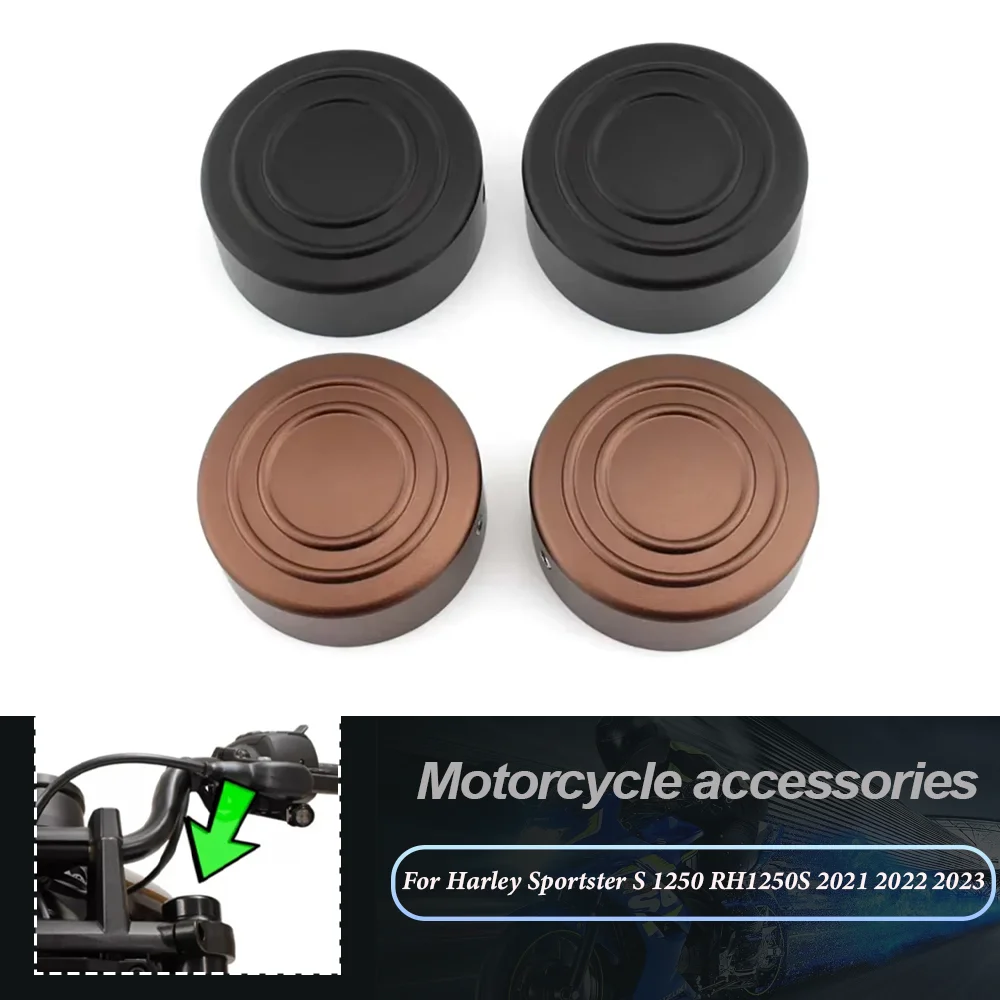 

2Pcs Motorcycle Upper Fork Stem Nut Cap Covers For Harley Davidson Sportster S 1250 RH1250S 2021 2022 2023