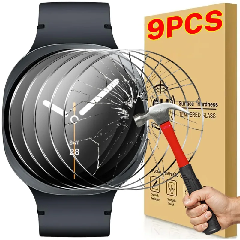 

1-9 шт. закаленное стекло для Samsung Galaxy Watch 8 Classic, твердость 9H, защитные пленки от царапин для Samsung Watch 8 40/44 мм