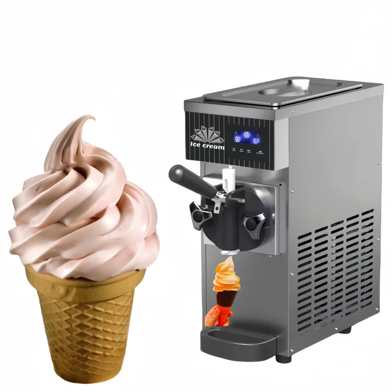 ماكينة آيس كريم ناعم القوام الصغيرة بقدرة 450 وات BQL28 ماكينة آيس كريم تجارية رائعة لإعدادات الأعمال المتعددة عن طريق البحر إلى الباب