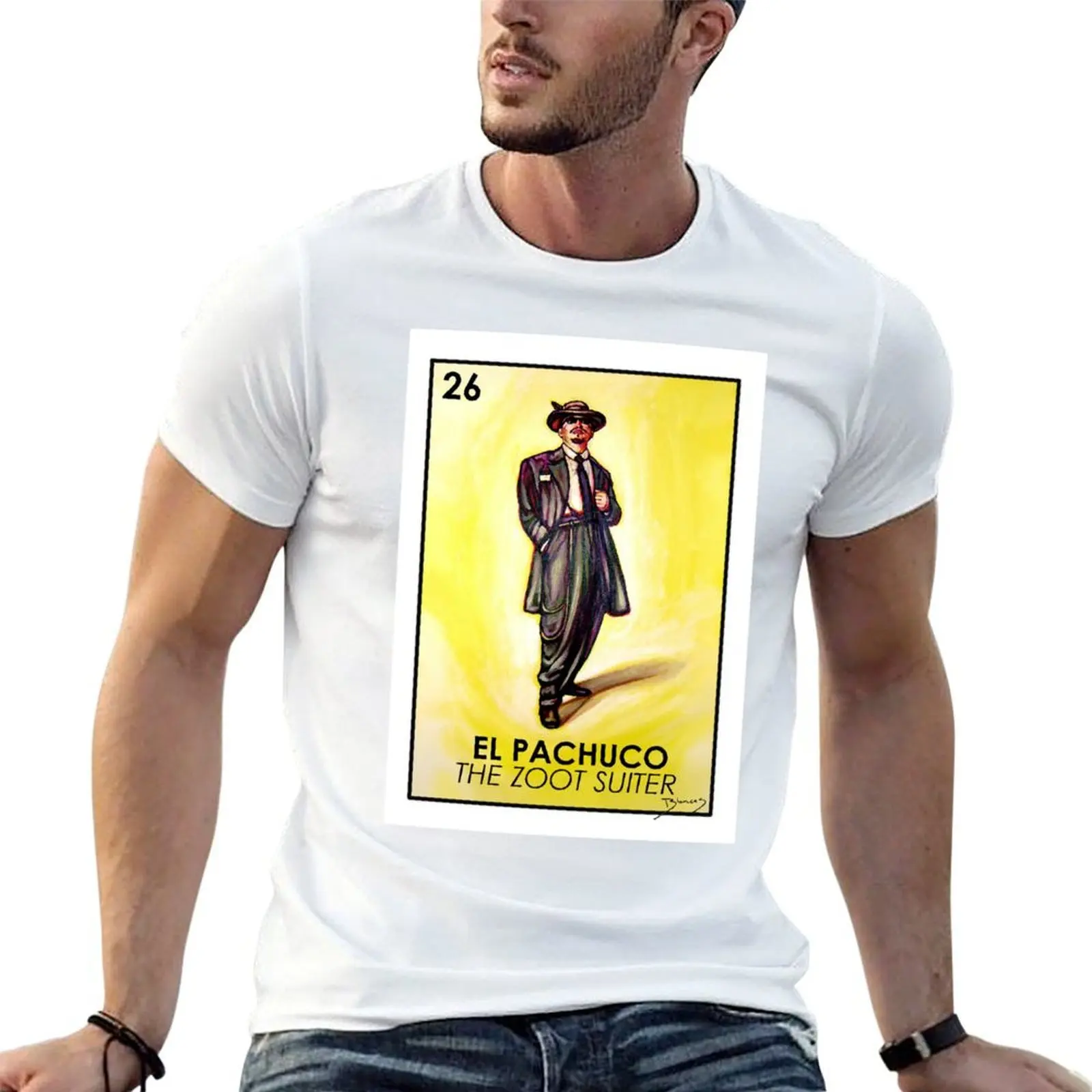 Camiseta El Pachuco-The Zoot Suiter - Loteria, camisetas para hombre, camiseta informal de anime, camiseta oversize