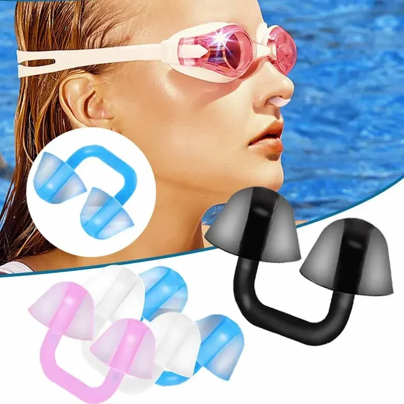 Adults Kids Swimming Nose Plugs Silicone Nose Protector Reusable Waterproof Swim Nose Clip Swimming Diving Surfing Accessories