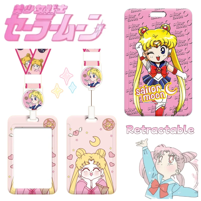 

Sailor Moon Usagi Tsukino card sleeve New creative cartoon fashionable portable luggage tag ID holder with retractable lanyard