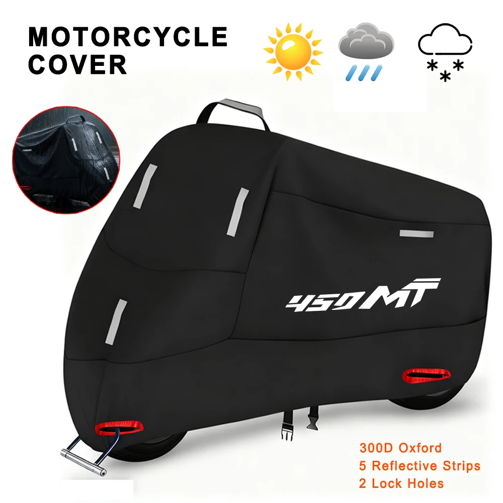 Motorcycle Cover 300D Oxford Waterproof Outdoor Indoor Protective Snow Dust UV Protection for 450 MT 450MT MT 450 2024 2023 2025