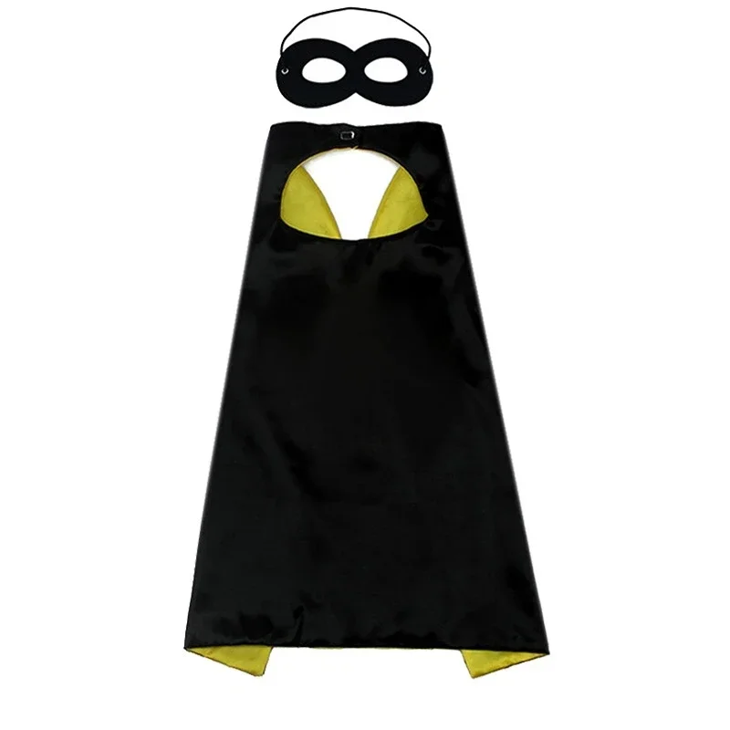Disfraz de superhéroe para niños y niñas, capa de satén de dos colores sólidos, ropa de fiesta de Carnaval y Halloween, juego de rol