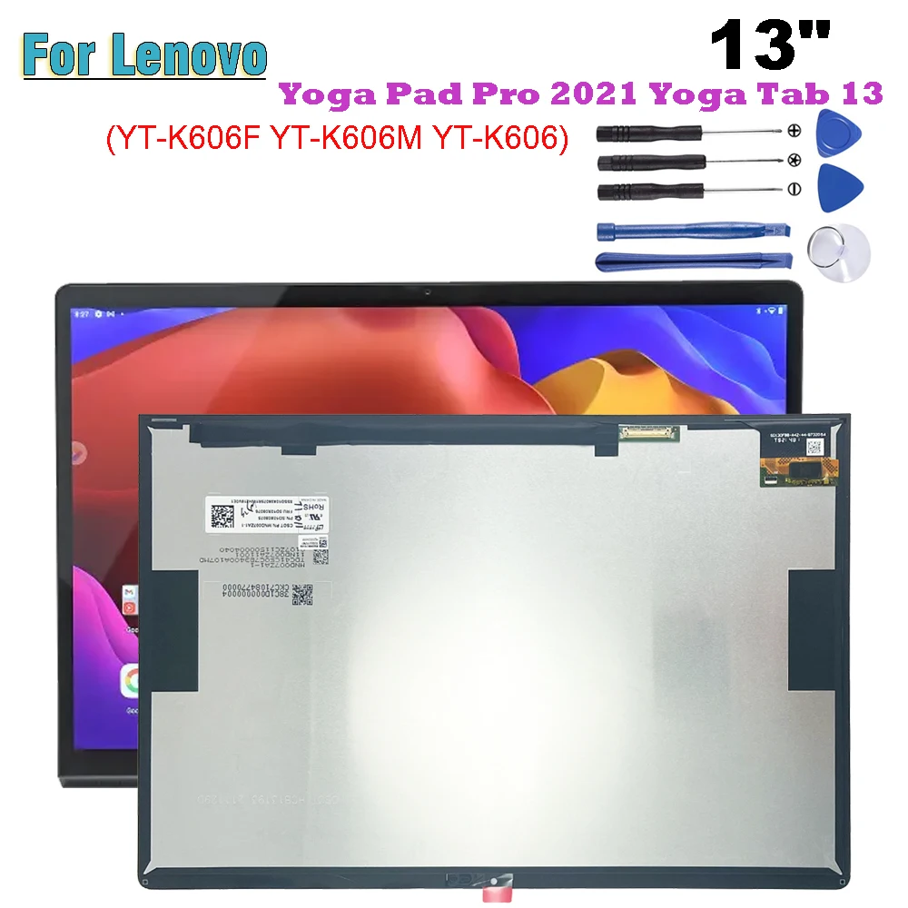 

For Lenovo Yoga Pad Pro 2021 Yoga Tab 13 YT-K606F YT-K606M YT-K606 13" LCD Display Touch Screen Digitizer Glass Panel Assembly