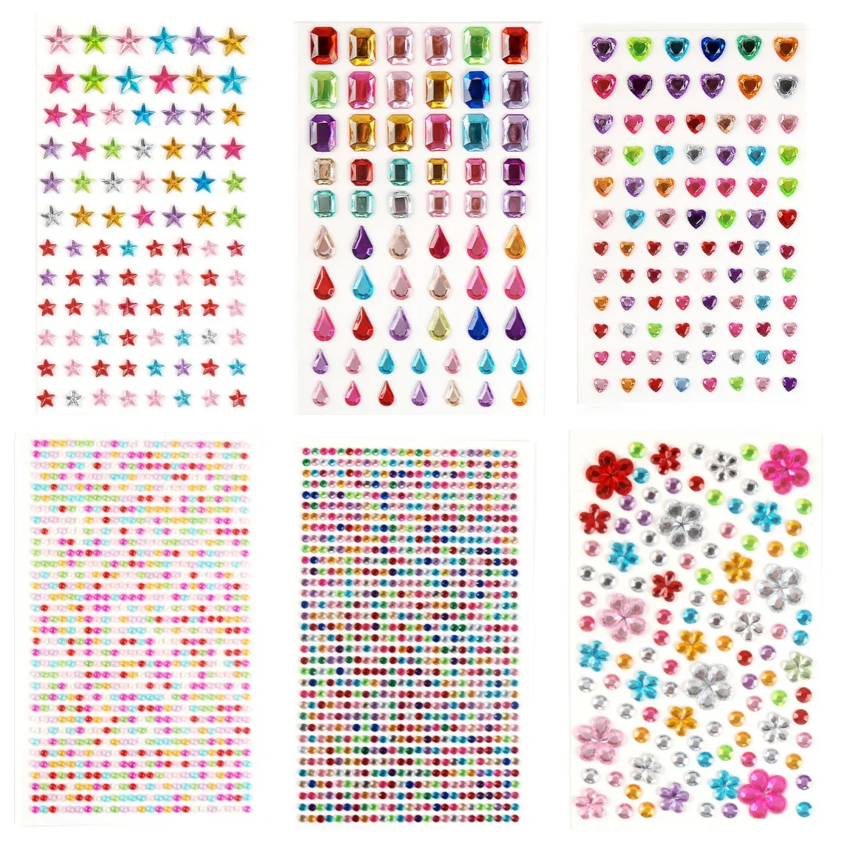 New Starry Sky Series Love Plum Blossom Pentagram Diamond Stickers for Girls Creative DIY Dance Party Decoration Stickers