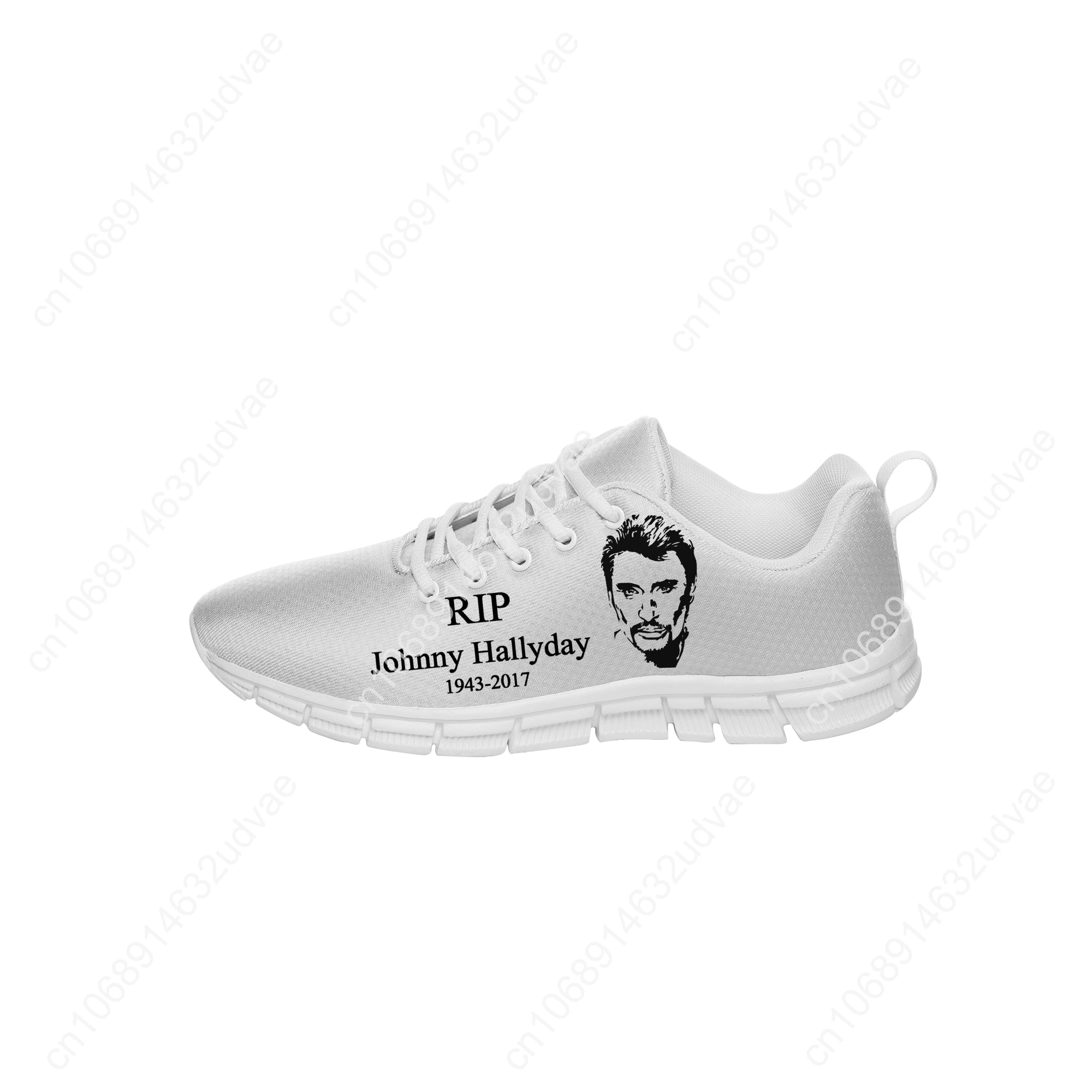 French Johnny Hallyday High Top Sneakers Mens Womens Teenager Casual Cloth Shoes Canvas Running Shoes 3D Print Lightweight Shoe