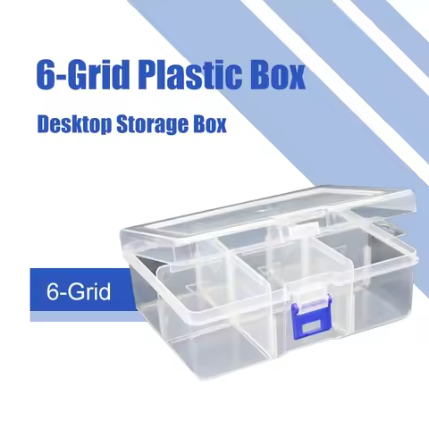 1PC 6-Grid Plastic Box Removable Storage Box For Tools Jewelry And Fishing Gear Desktop Storage Box