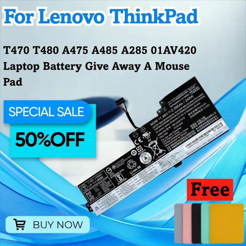 

Для Lenovo ThinkPad T470 T480 A475 A485 A285 01AV420 аккумулятор для ноутбука подает коврик для мыши