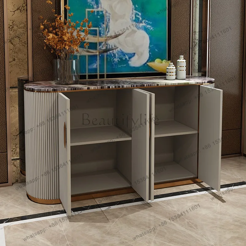 Post-modern light luxury door cabinet living room simple American dining side cabinet marble small apartment