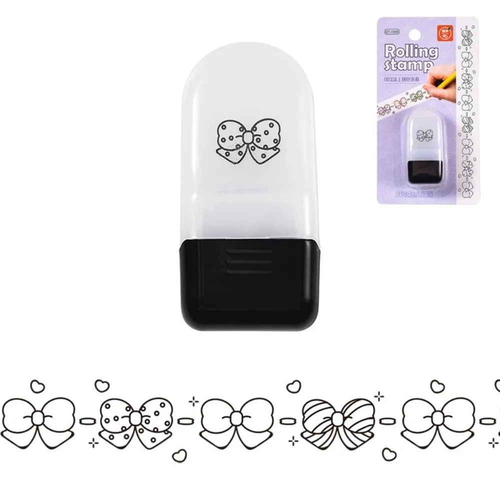 Creative Cartoon Pattern Rolling Flower Seal DIY Funny Rolling Ink Pad Lace Band Drawing Tool Graffiti Handbook
