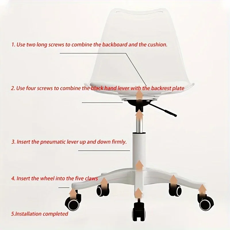 مقعد دوار مريح مع مقعد أوسع ومسند ظهر، سعة وزن 136.08 كجم، 360 درجة ° كرسي دوار للمكتب المنزلي وصالون التجميل #4