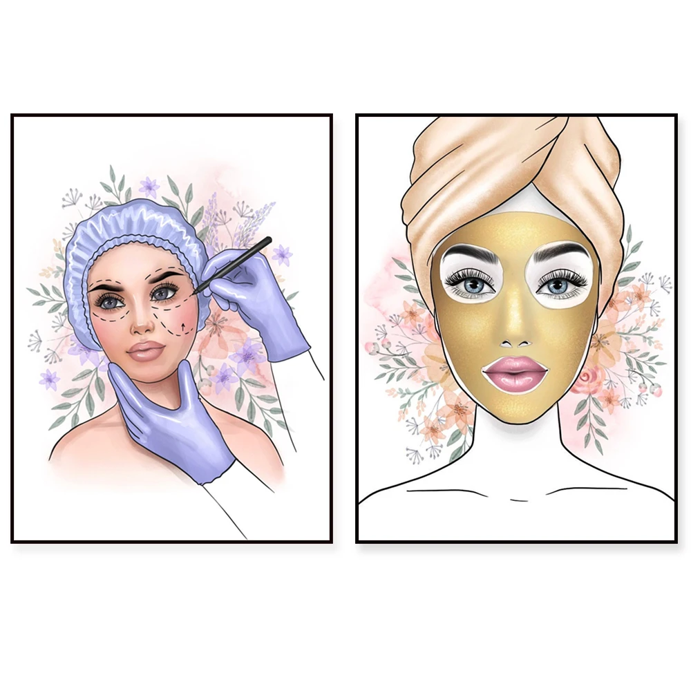 Plastic Surgery, Lip Injection, Cheek Filler Syringe, Med Spa Procedure, Dermal Filler, Face Lift, Botox Beautician Poster
