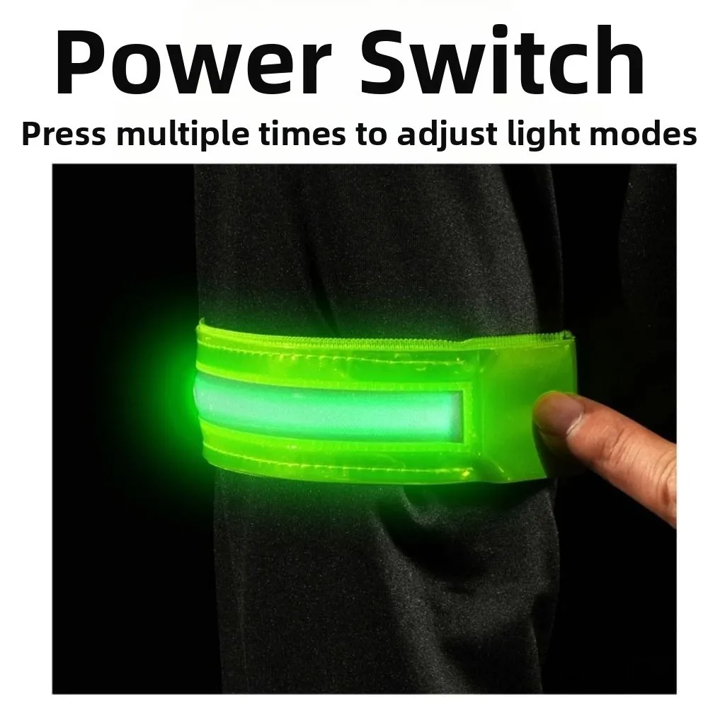 

2Pcs Safety LED Light Armband Waterproof 5 Light Color Warning Wristband Portable Rechargeable LED Running Light Outdoor Sports