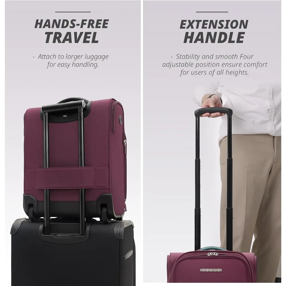 Verage sob o assento bagagem com rodas, softside expansível pequena mala de mão sacos de bagagem para aviões companhias aéreas viagem curta
