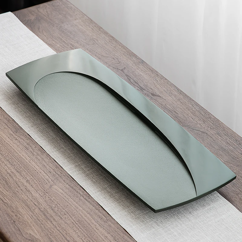 Stone Serving Tea Tray Luxury Accessories Living Room Rectangle Tableware Chinese Tea Tray Drainage Bandejas Home Decorationgs