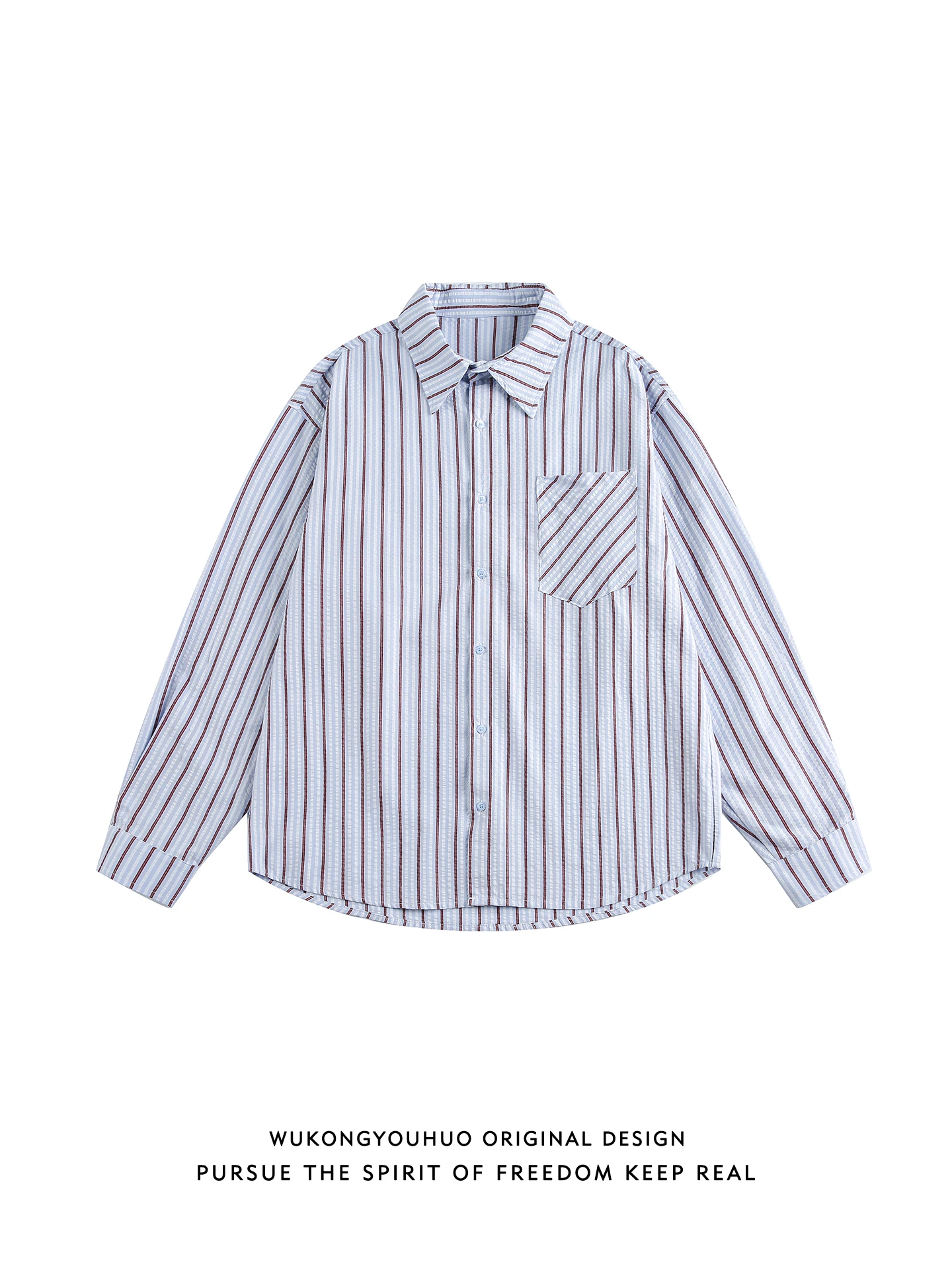 

Весенняя винтажная мужская рубашка с длинным рукавом, повседневная, свободного кроя, в полоску, для пар, модная верхняя одежда, классический воротник, на пуговицах