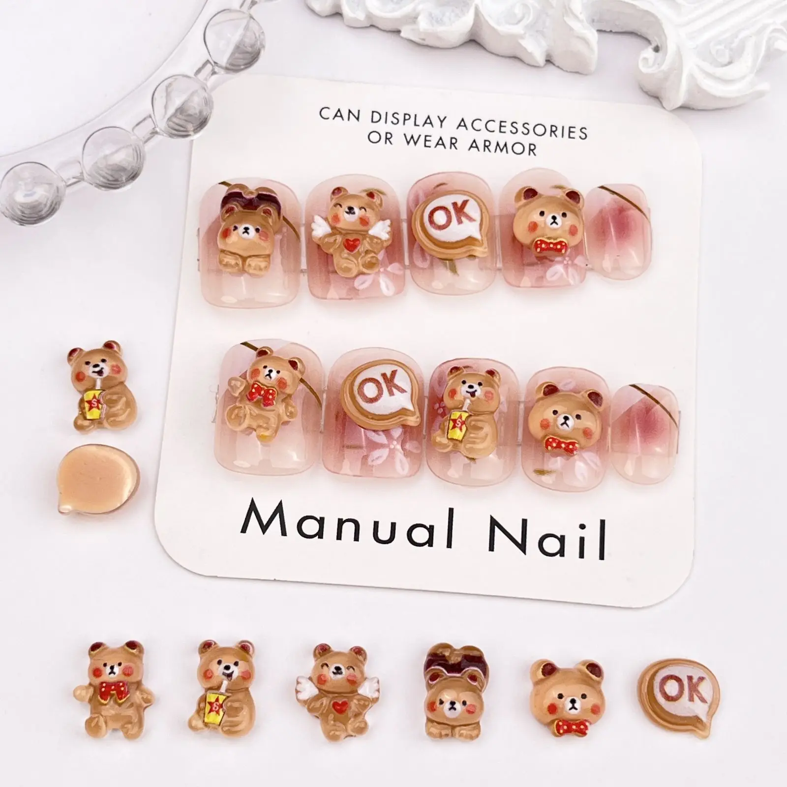 20 stks miniso capybara cartoon nagel charmes voor diy nagel maken leuke mini hars plaksteen nail art decoratie