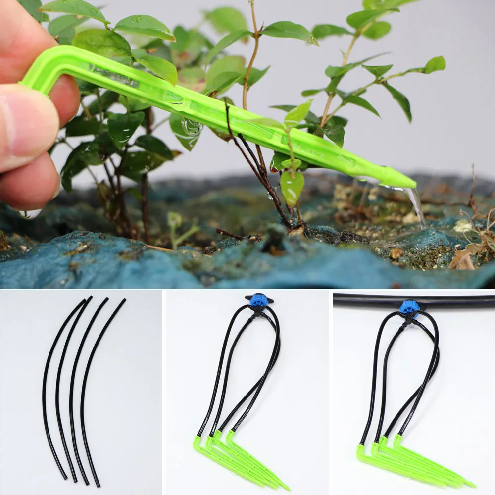 2L/4L/8L Garden Automatic Watering System Greenhouse Lawn Drip Irrigation Kit 3/5mm 4-Way Drip Arrow Transmitter Potted Plant
