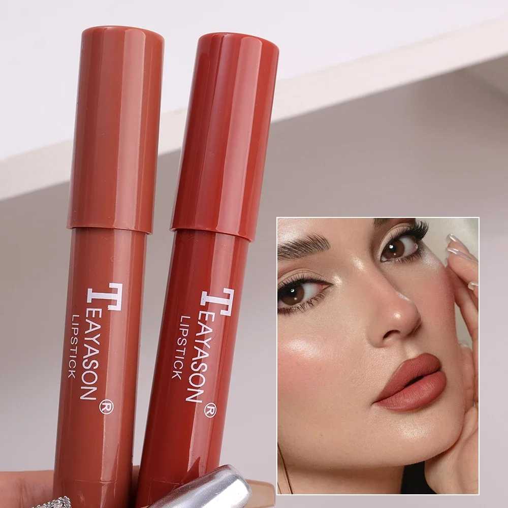 Lápiz labial mate de terciopelo, 12 colores, resistente al agua, de larga duración, Sexy, rojo, maquillaje, cosméticos