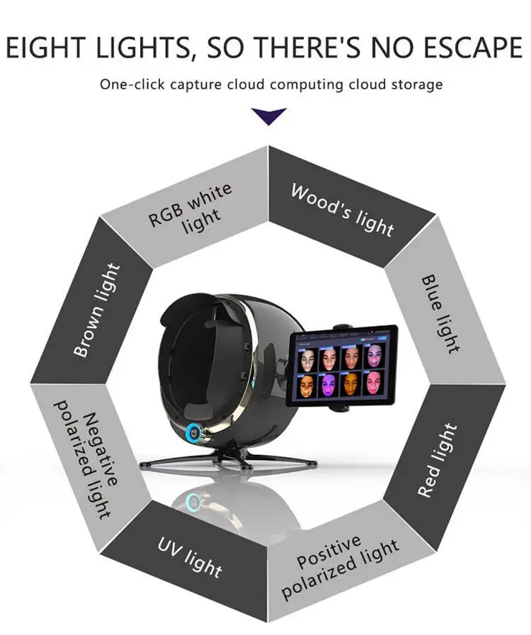 3Dスマートフェイシャルスキンスキャナー,wifi付きインテリジェントスキンアナライザー,美容院,スパでの使用