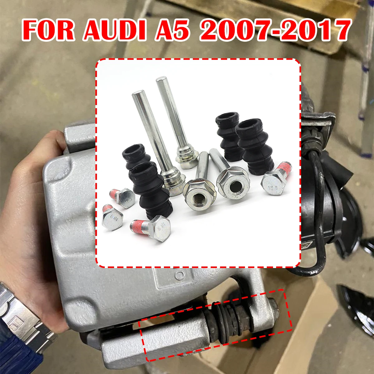 

12pcs FOR AUDI A5 Brake Caliper Cylinder Slider Guide Pin For Disc Housing Bolts Rubber Bushing Boot Seal Kit 2007 2008-2017