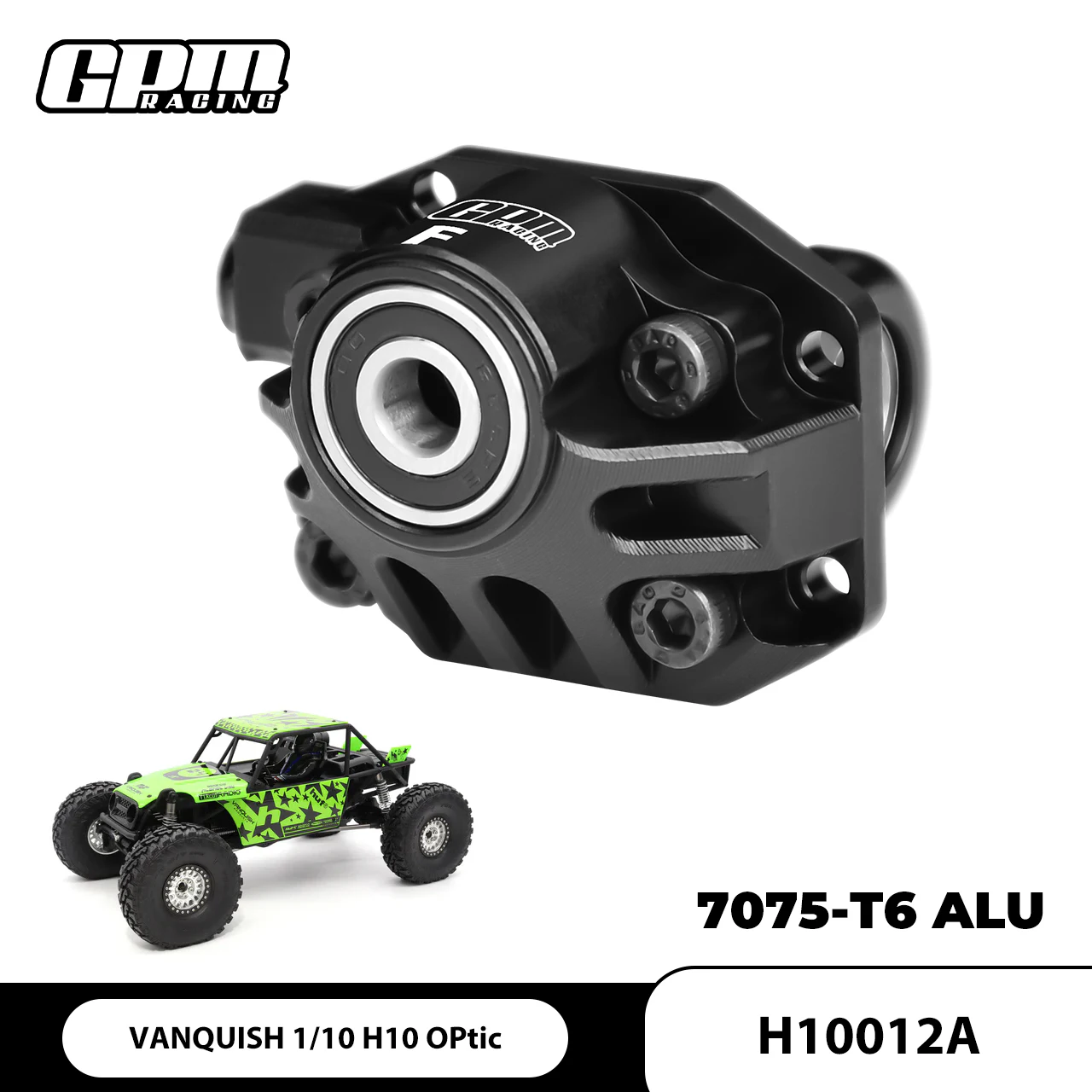 GPM 7075 Alloy Front Axle Third Member Oversize Bearing VANQUISH 1/10 H10 OPtic