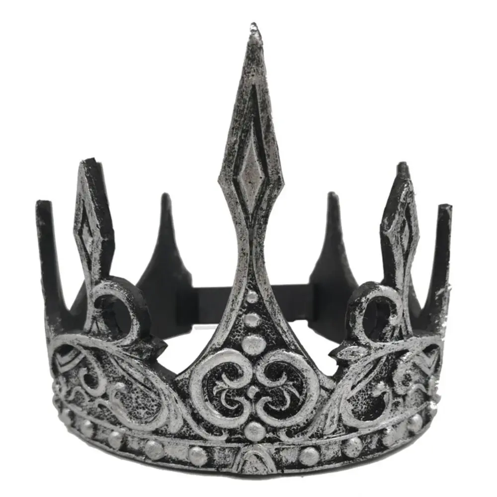 

Simple Bar Mitzvah Crown King Crown Korean Style Headband PU Prince Crowns Cosplay Pros Hair Accessories Round Tiaras Girls Gift