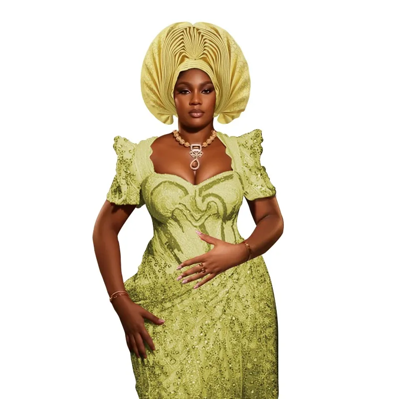 

уже сделал тюрбан для женщин, нигерийский свадебный головной убор, африканский головной убор с автогелем, головной убор, капот, повязка на голову, хиджаб