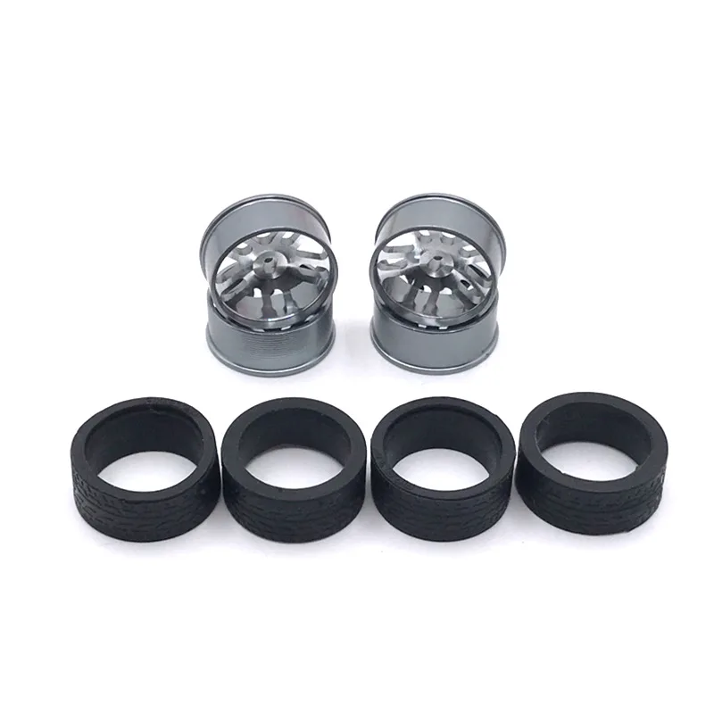 RC Car Spare Parts Metal Upgrade Drift Wheel Soft Tire Skin Suitable for Wltoys 284131 K989 iw04m MINI-Q Modification Parts