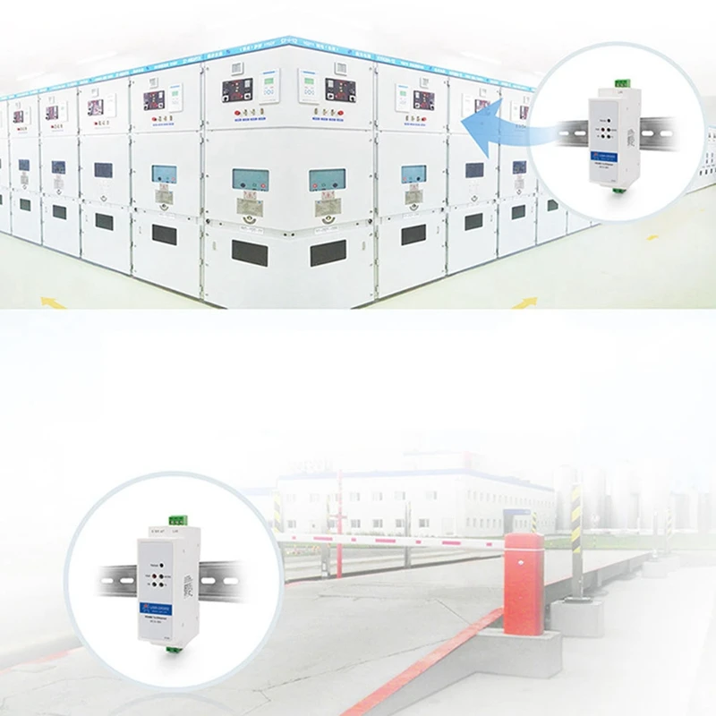 USR-DR302 Din Rail Serial RS485 To Ethernet TCP IP Server Module Ethernet Converter Modbus RTU To Modbus TCP Unit