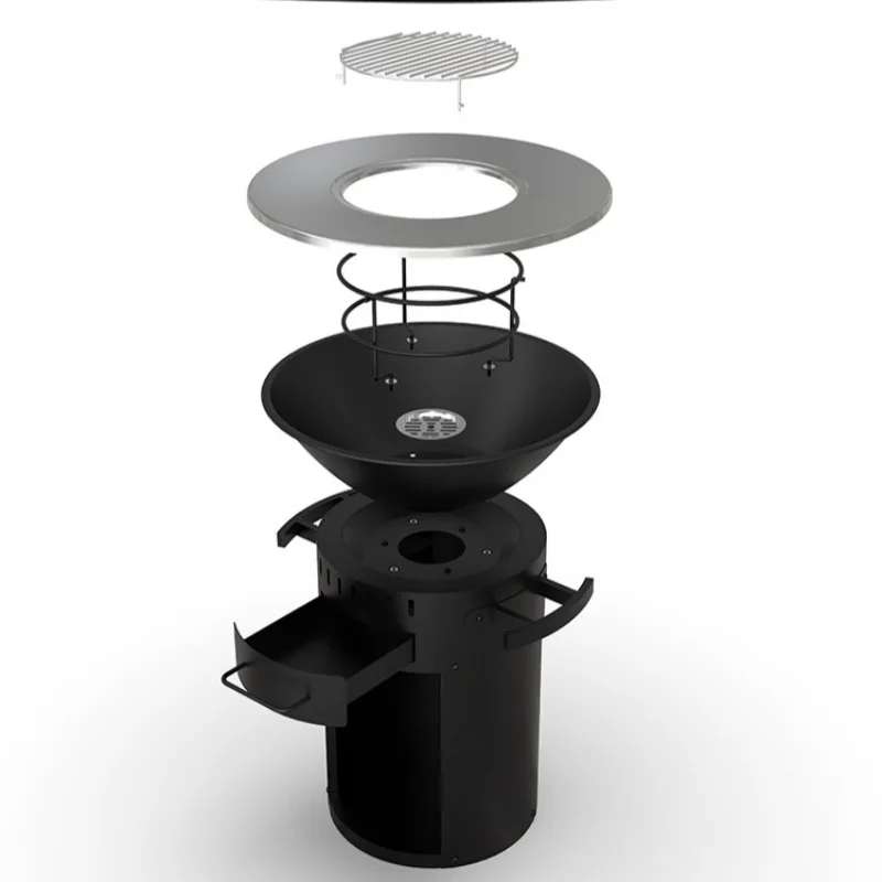 Stufa da giardino Riscaldamento Stufa per barbecue Stufa a legna verticale Stufa multifunzione Stufa da giardino