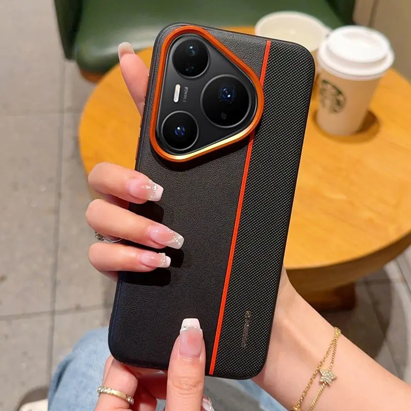 적용 가능한 화웨이 푸라 80 프로 폰 케이스 메이트70RS 골든 아머 3피스 오렌지 노바14