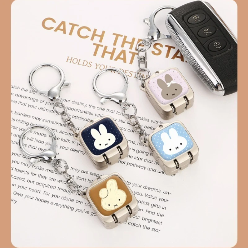 Cute Cartoon Miffy Bunny Nail Clipper Mini Square Folding Nail Cutter Keychain Compact Portable Manicure Tool Lovely Gift