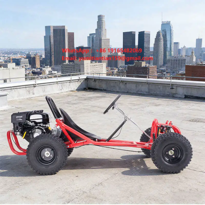 High Speed 60kmh 9HP 4 Stroke 270cc Gas Engine Shaft Drive Hydraulic Rear Brake 150kg Adult Racing Kart With Thick Backrest