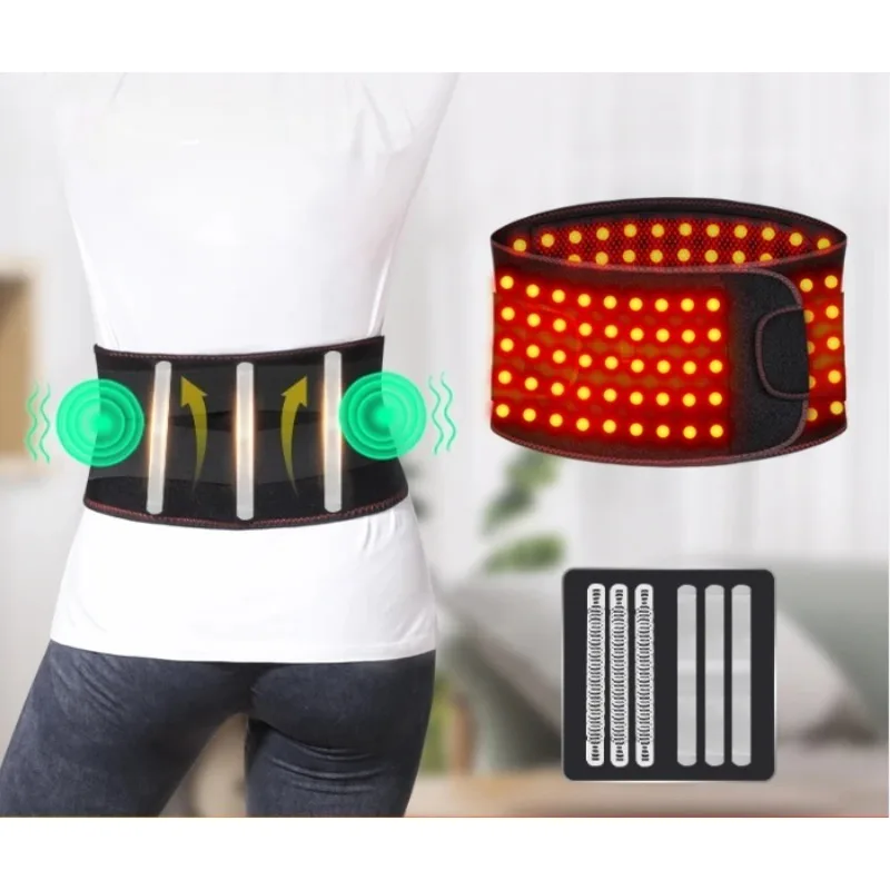 Red Light Heating Belt Heating Pad Vibration Massage 660nm Red Light Waist Support Relieve Fatigue Wellness Protector Lumbar