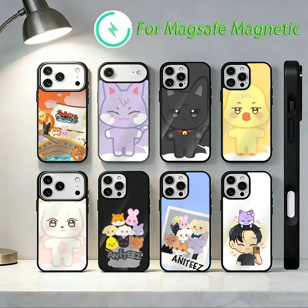 

Hot A-ATEEZ Kpop Phone Case For iPhone 14,16,15,13,17,12,Plus,Pro,Max Magnetic For Magsafe Frosted Cover