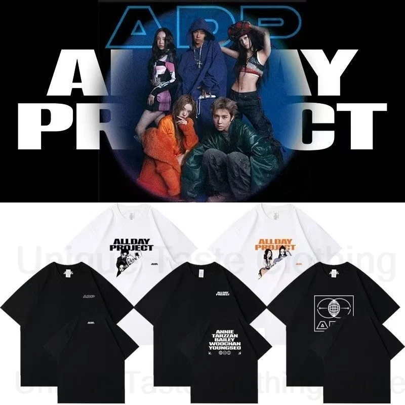 Camiseta de proyecto ALLDAY Kpop Street Y2k, camiseta con estampado de tendencia, camiseta de manga corta de algodón de verano para hombres y mujeres, ropa para fanáticos del día