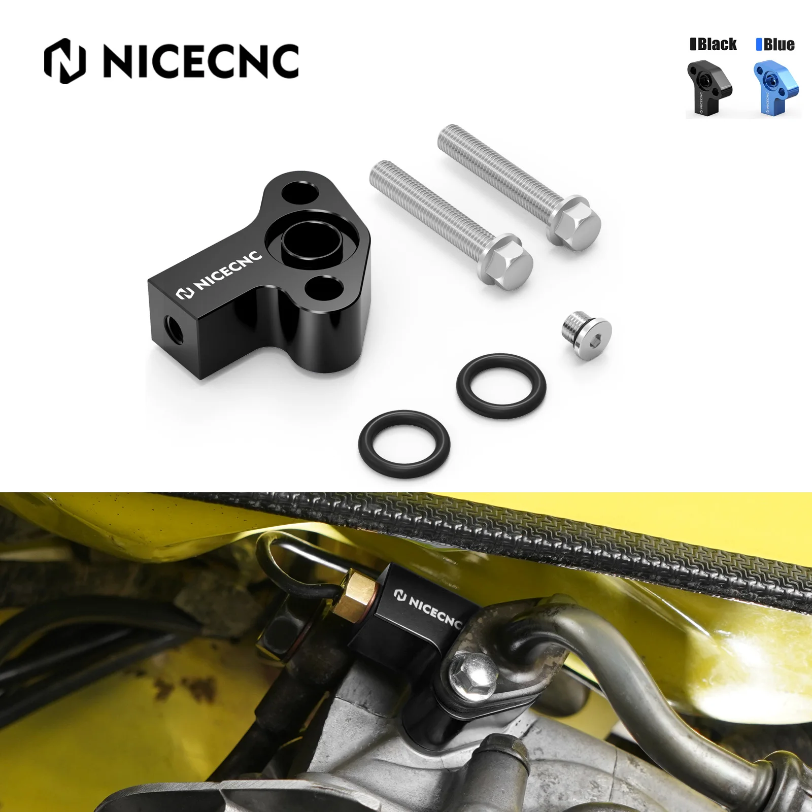 For Suzuki DR650 S/SE 1996–2024 NICECNC Oil Temperature Sensor Block Kit Connector DR650 2023 2022 2021 2020 2019 2018 2017