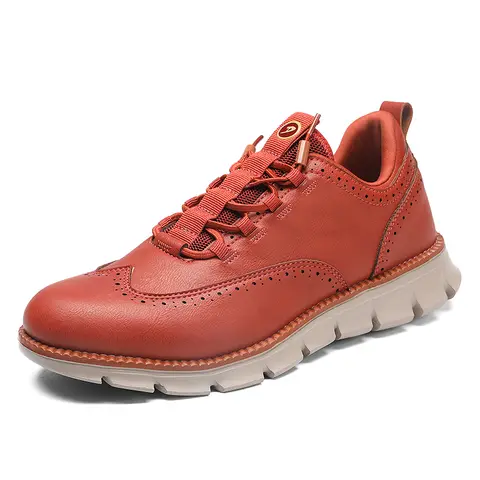 Mens Brogue Wingtip Oxford Shoes Premium Leather British Style Casual Dress Shoes Brogues Big Size 48 49 50