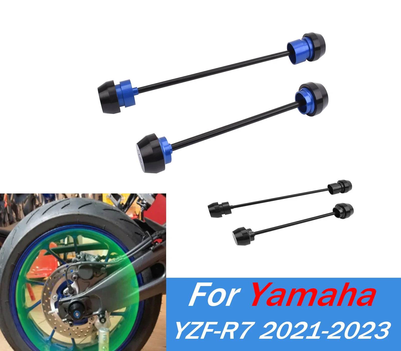 

For YZF-R7 R7 Motorcycle Axle Wheel Protector Crash Slide For Yamaha YZF R7 2021-2023 Front Rear Crash Guard Accessories ﻿