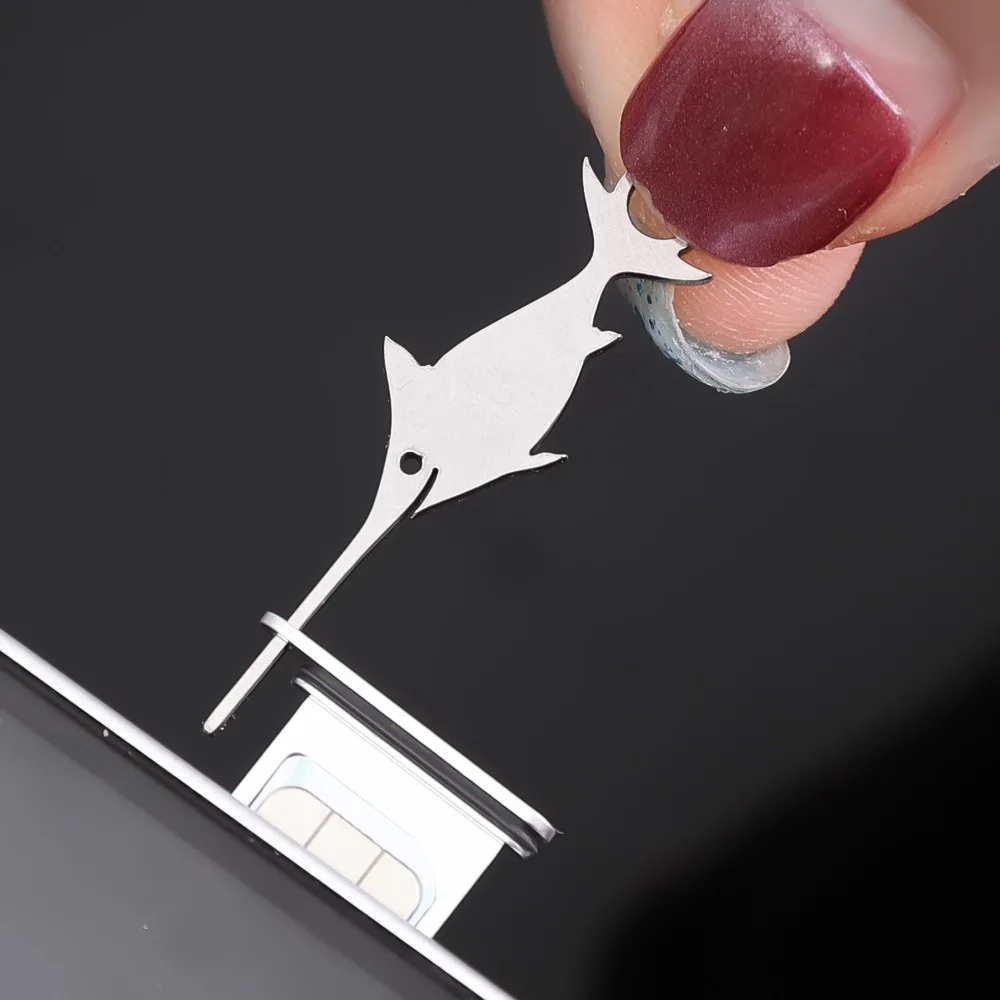 Universal Thimble Swordfish Shape Stainless Steel Needle for Smartphone Sim Card Tray Removal Eject Pin Key Tool Sim Cards Tips