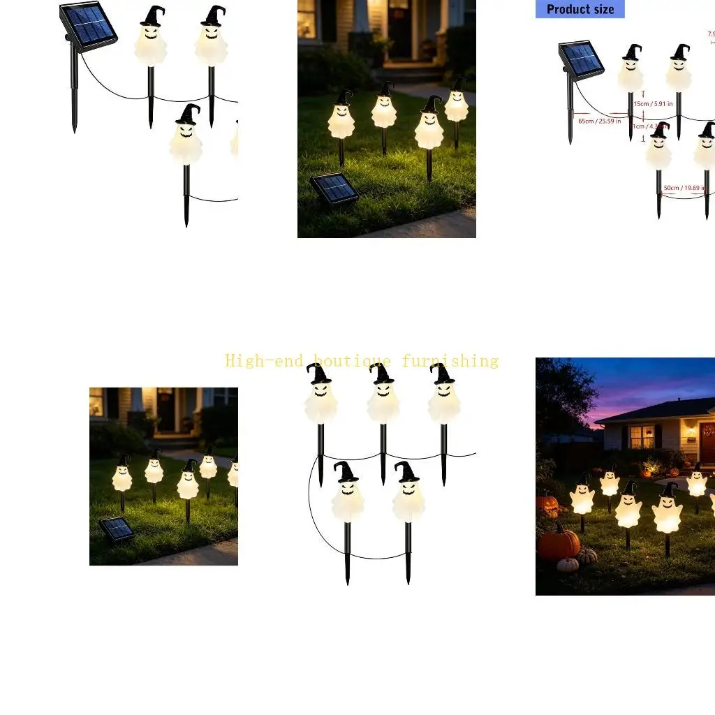 L9NB Solar Stake Figurine Lights with Stake for Outdoor Yard Halloween Display Set