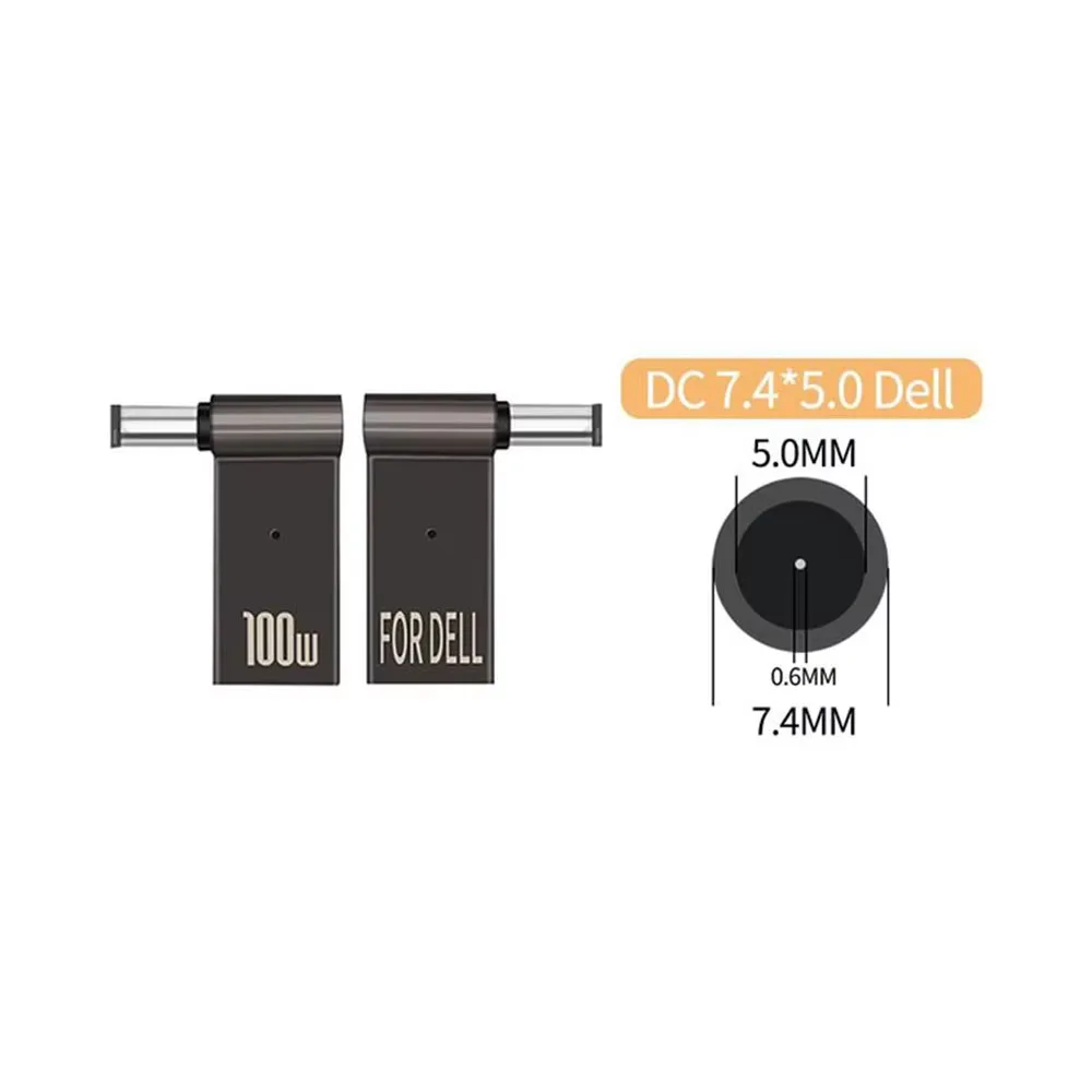 Laptop power converter male DC 7.4x5.0 jack plug 100W PD power charger connector round head to female USB Type C for Dell