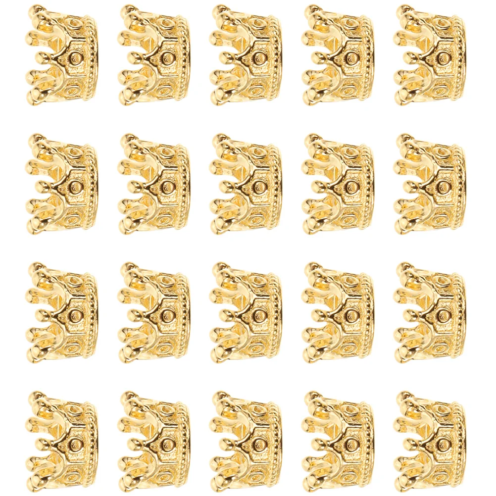 

60 pcs Mini Crown Charms Accessories for DIY Jewelry Making Golden Alloy Pendants Necklace Bracelet Keychain Supplies