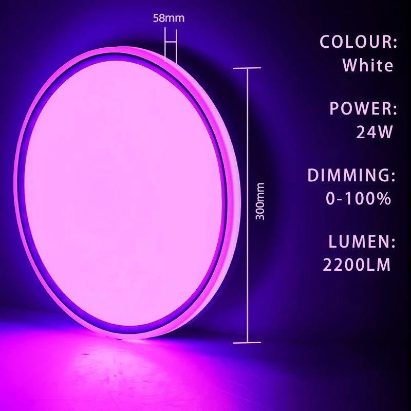 Plafonnier LED intelligent RVB, Tuya, Alexa, Google, commande vocale, décoration de la maison et de la chambre à coucher