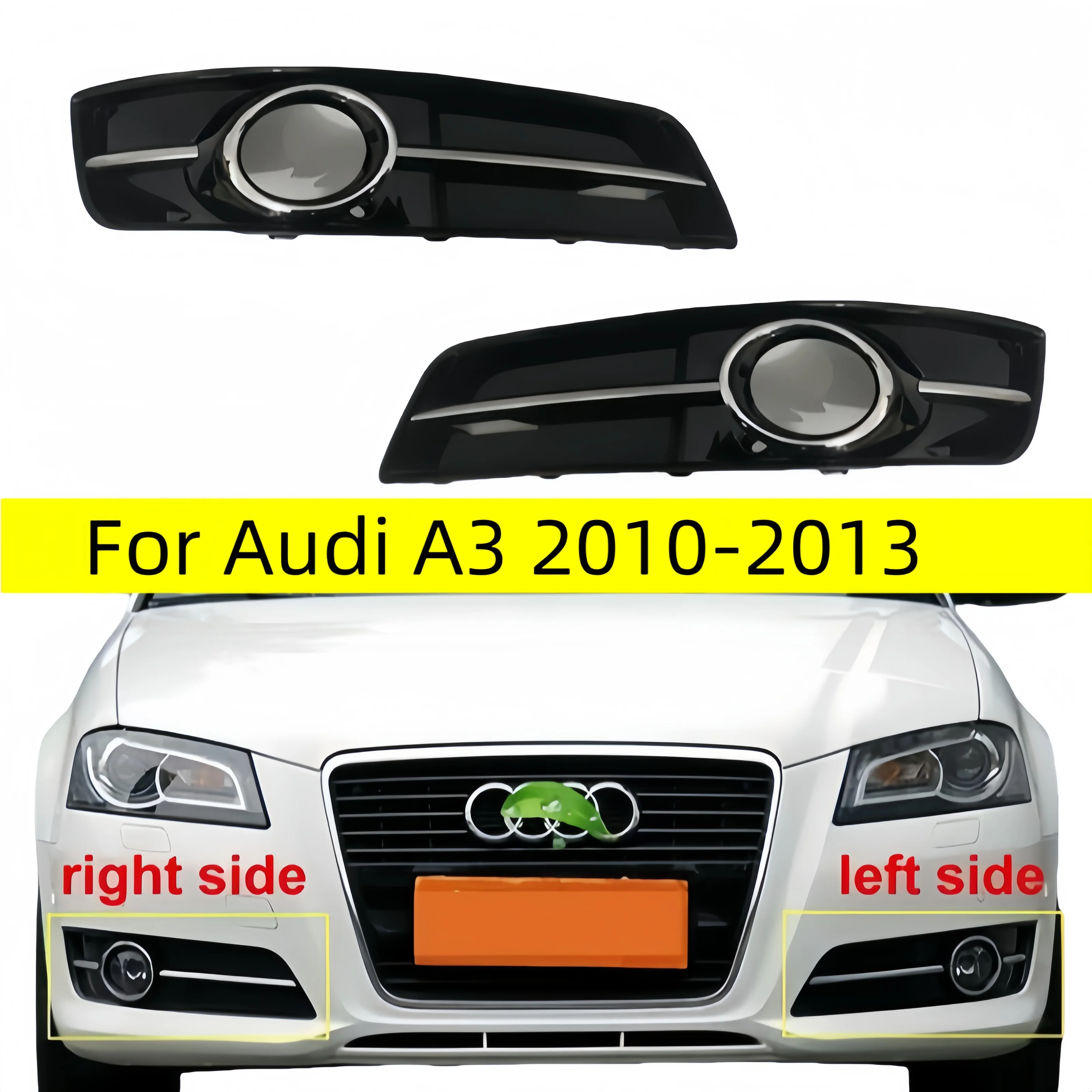 For Audi A3 2010 2011 2012 2013 Car Accessories Front Lower Bumper Fog Light Cover Fogs Lamp Frame Grille Car rear-view mirror