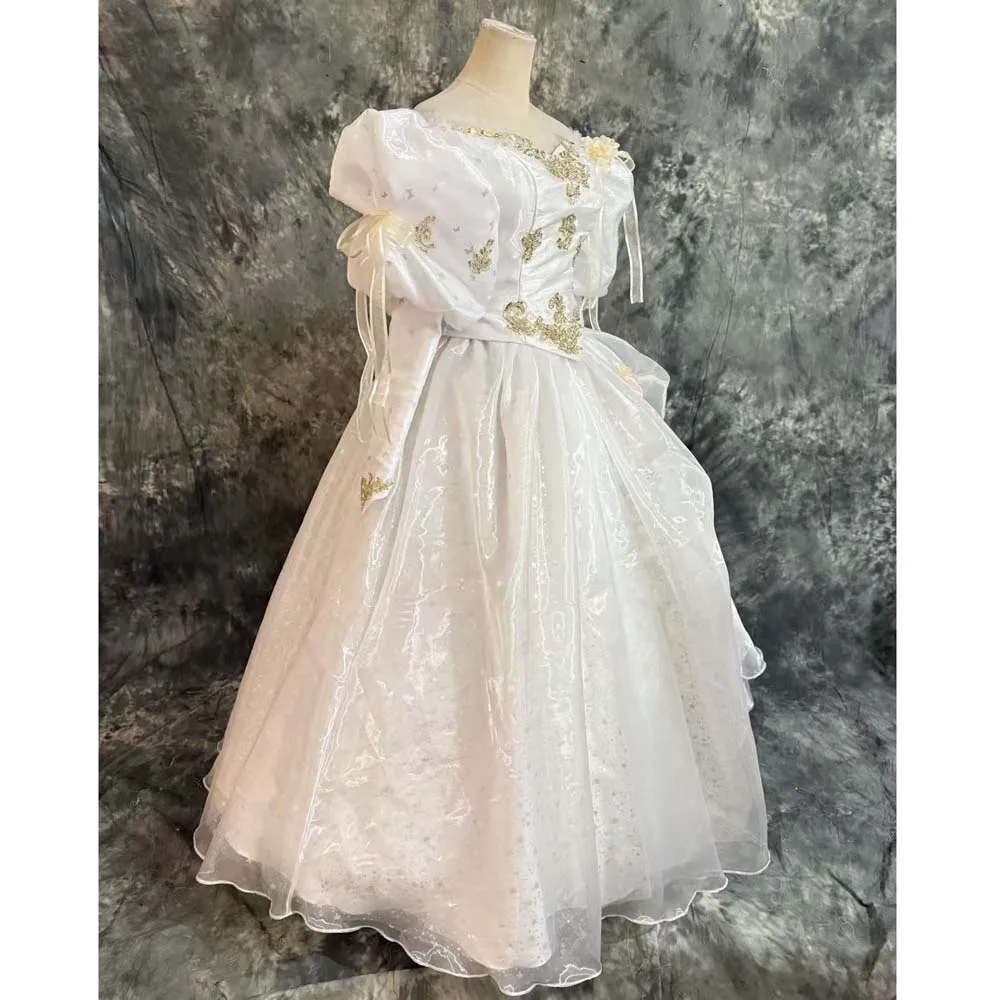 

Custom Made Top Quality Labyrinth Sarah Cosplay Costume White Ball Gown Princess Dress Victoria Weddding Dress