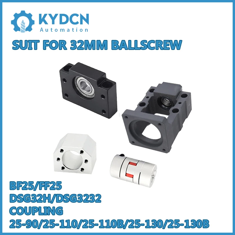 BF25 FF25 End Support + DSG32H DSG3232 Nut Housing + Coupling for 32mm Ball Screw BK25 BF25 FK25 FF25