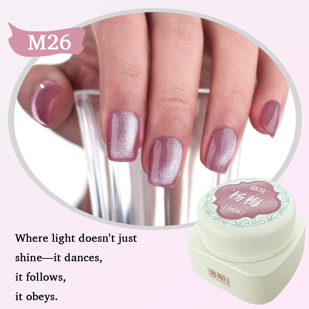 

LUOSI New Magnetic Cat Eye Nail Gel, Reflective, Soak-off LED, Semi-permanent, DIY Nail Art. Best for Festivals & Gift for Girls